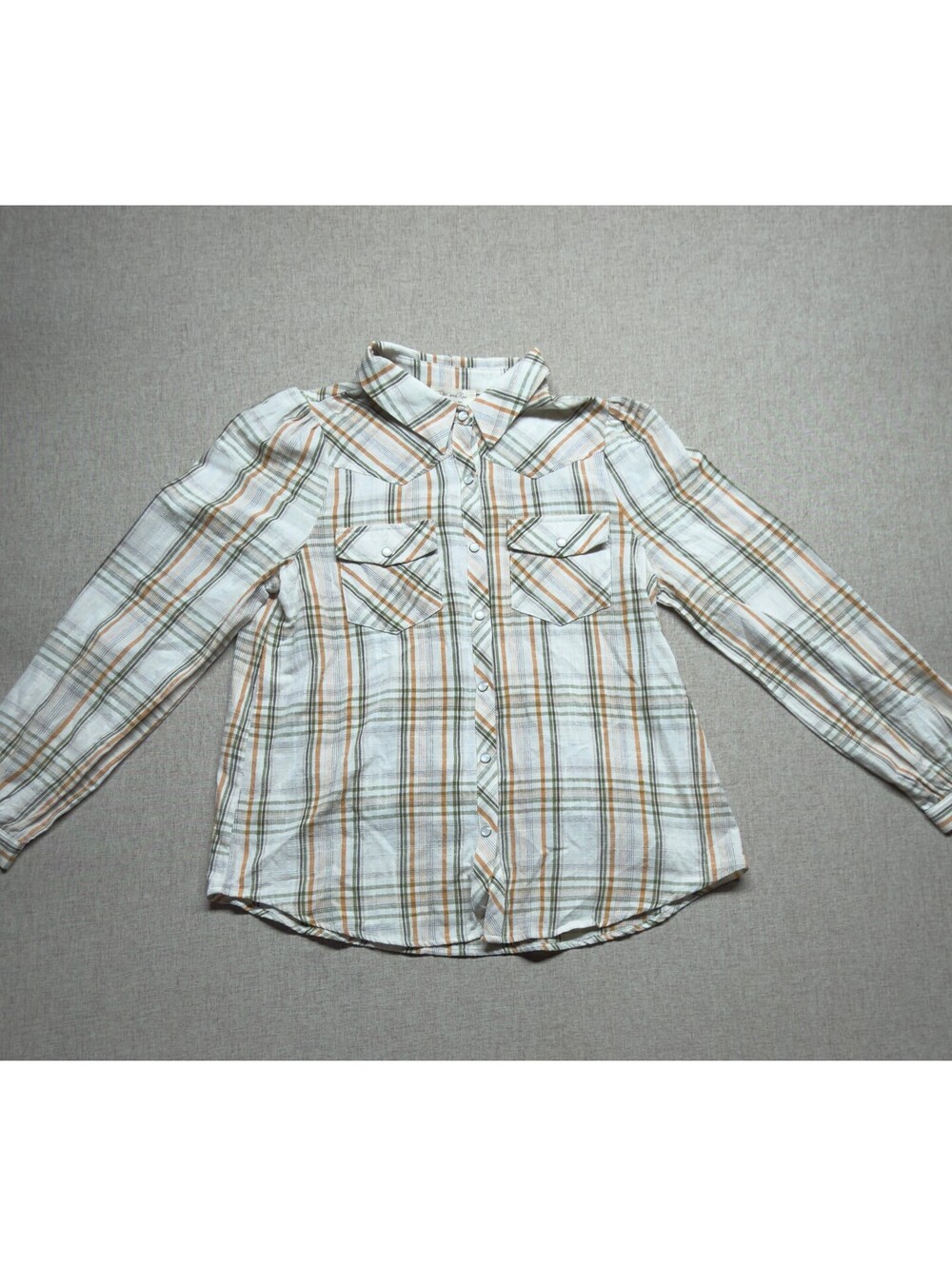 Doe and Rae Womens S Plaid Western Pearl Snap Shirt Cotton Cottagecore Fall